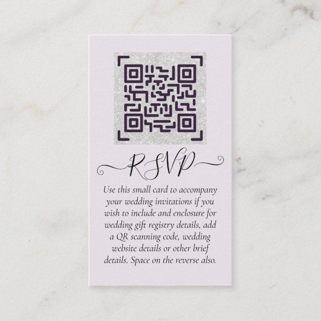 LeahG UAWG QR Code FOTO Details Hochzeitkarte Visitenkarte (Vorderseite)