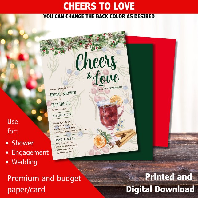 LeahG Winter Mulled Wine Brautparty Wedding Einladung (Von Creator hochgeladen)