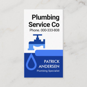 Leaking Faucet Blue Tab Layers Visitenkarte