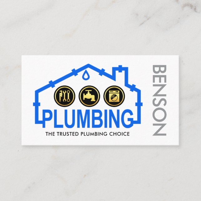 Leaking Home Pipe Frame Plumbing Visitenkarte (Vorderseite)