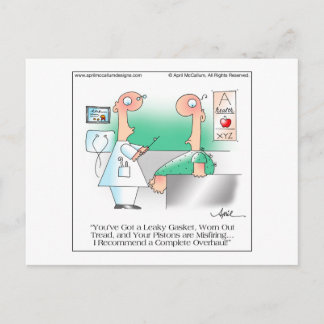 LEAKY GASKET Cartoon Postcard bis April McCallum Postkarte
