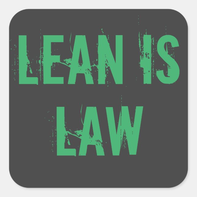 Lean is Law Fitness Personal Trainer Bodybuilding Quadratischer Aufkleber (Vorderseite)
