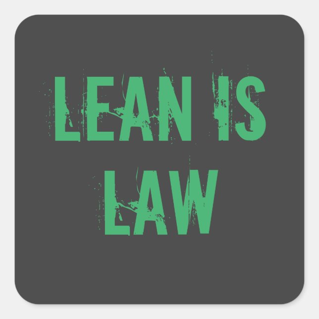 Lean is Law Fitness Personal Trainer Bodybuilding Quadratischer Aufkleber (Vorderseite)