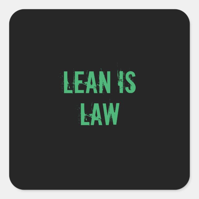 Lean is Law Fitness Personal Trainer Bodybuilding Quadratischer Aufkleber (Vorderseite)