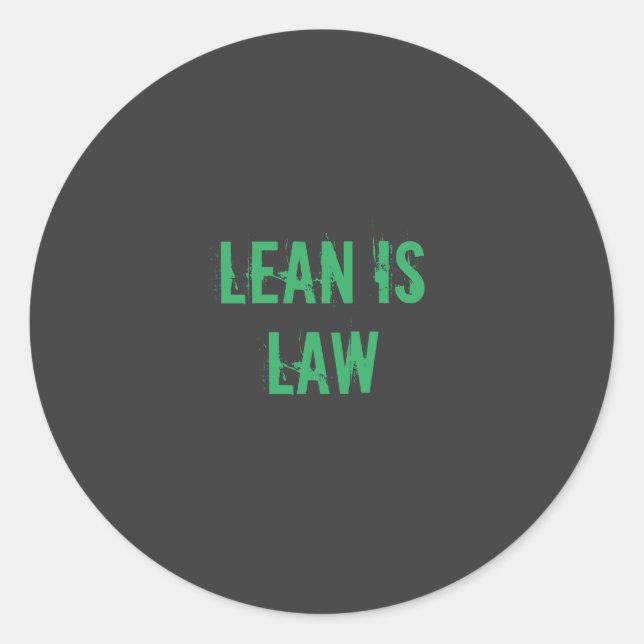 Lean is Law Fitness Personal Trainer Bodybuilding Runder Aufkleber (Vorderseite)