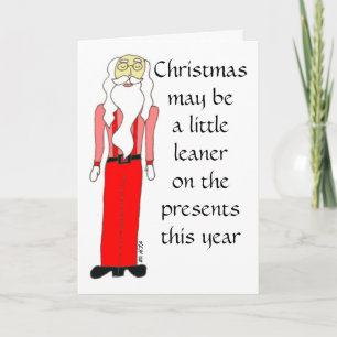 Lean Santa Christmas Grußkarte Feiertagskarte