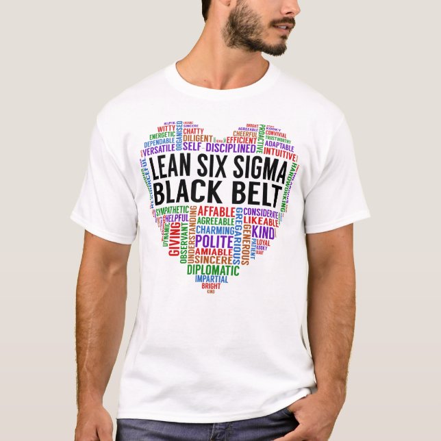Lean Six Sigma Black Belt Heart T-Shirt (Vorderseite)