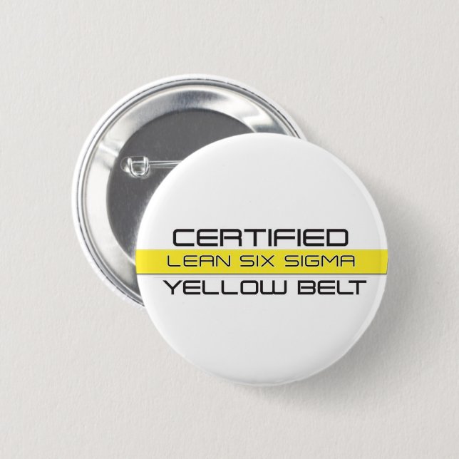 Lean Six Sigma Yellow Belt Button (Vorne & Hinten)