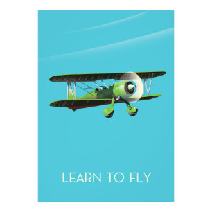 Lean to Fly Vintage Flugzeug Plakat Fotodruck
