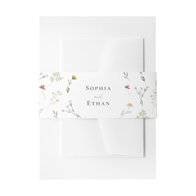 Leander Wildblume Wedding Einladungsbanderole (Vorderseite Beispiel)