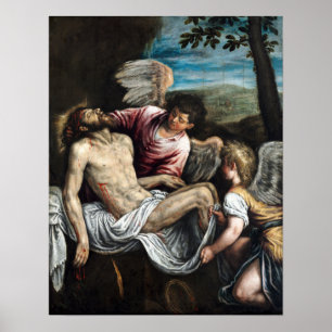Leandro Bassano The Dead Christ with Angels Poster