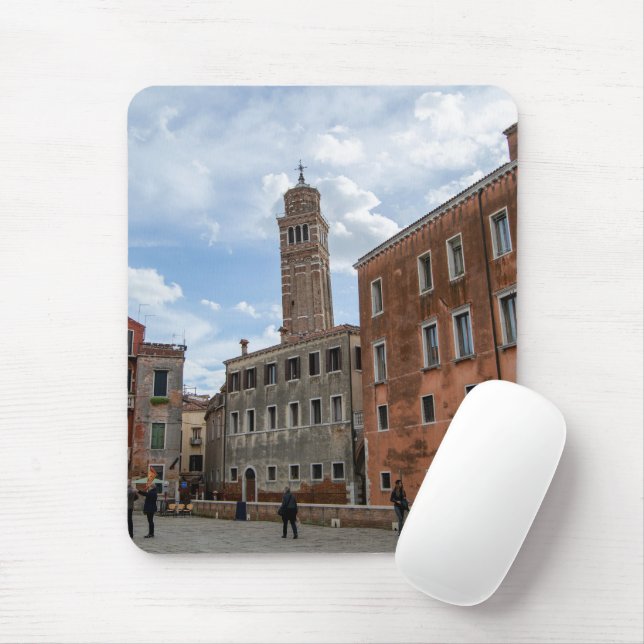 Leaning Bell Tower of Santo Stefano Venice Italy Mousepad (Mit Mouse)