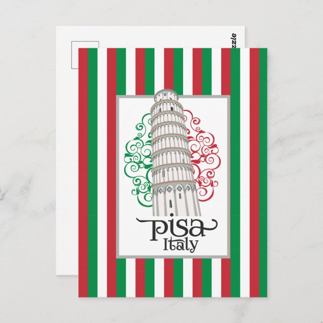 Leaning Tower of Pisa Italy for Travel Enthusiasts Postkarte (Vorne/Hinten)