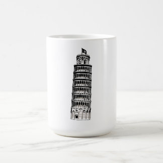 Leaning Tower of Pisa Line Art Illustration Kaffeetasse
