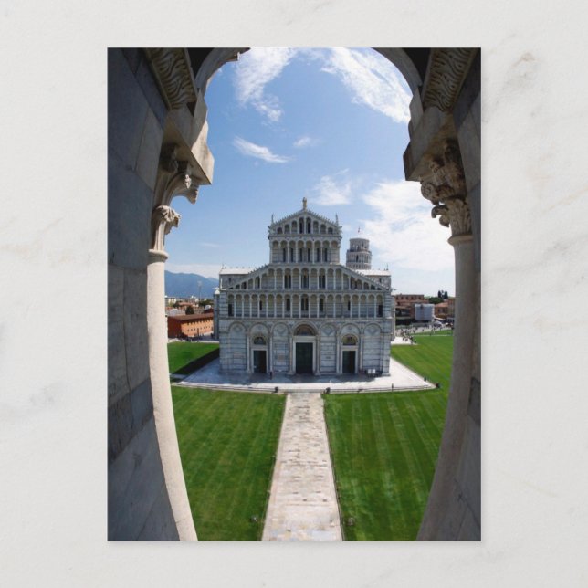 Leaning Tower Pisa, Italien Postkarte (Vorderseite)