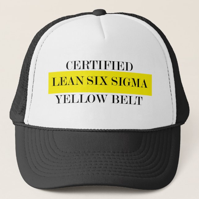 Leans Six Sigma Yellow Belt Hat Truckerkappe (Vorderseite)
