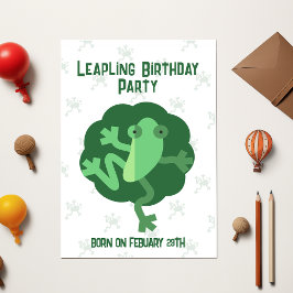 Leap Birthday 29. Febuary Leaper Frog Modern Karte