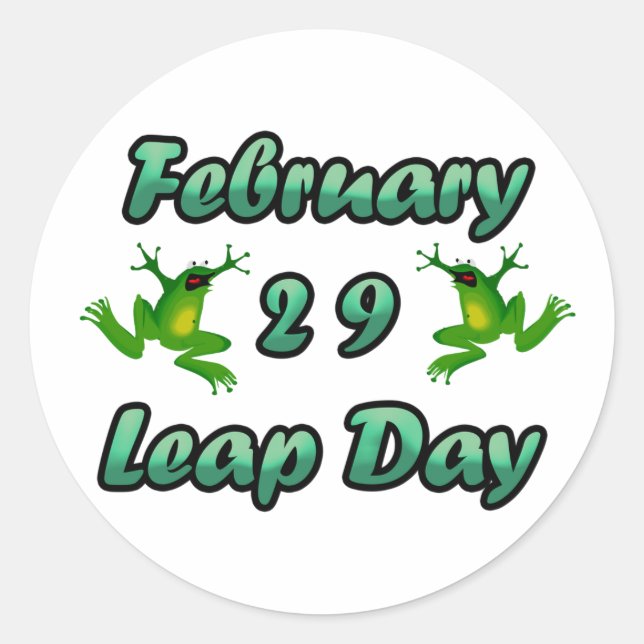 Leap Day 29. Februar Runder Aufkleber (Vorderseite)