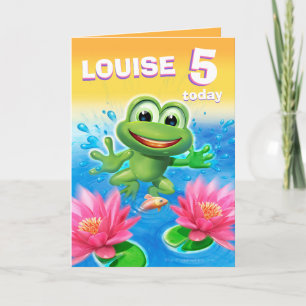 Leap Frog 5 Jahre Geburtstagskarte anpassen Karte