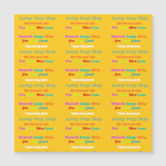 Leap Hop Überspringen Lean Text Design gemischte F Magnetkarte (Vorderseite)
