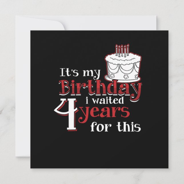 Leap Leap Year 2020 Leapling Birthday Bday Waite Einladung (Vorderseite)