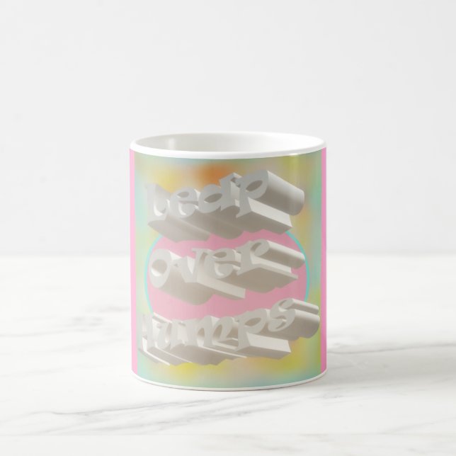 Leap Over Humps Kunst Design mickrige Pastellfarbe Kaffeetasse (Mittel)