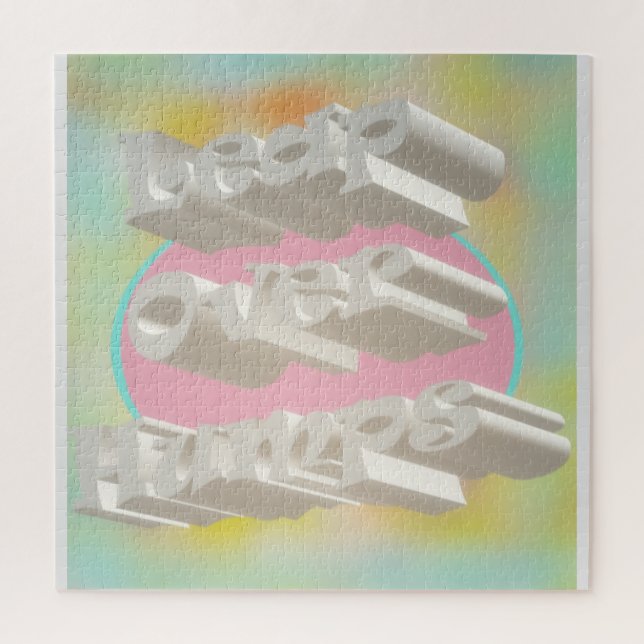 Leap Over Humps Kunst Design mickrige Pastellfarbe Puzzle (Vertikal)
