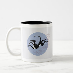 Leap und Liebe Lurcher Zweifarbige Tasse