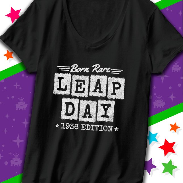 Leap Year 1936 Geboren Selten 1936 Leap Day Geburt T-Shirt (Von Creator hochgeladen)