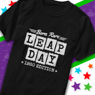 Leap Year 1980 Geboren Selten 1980 Leap Day Geburt T-Shirt