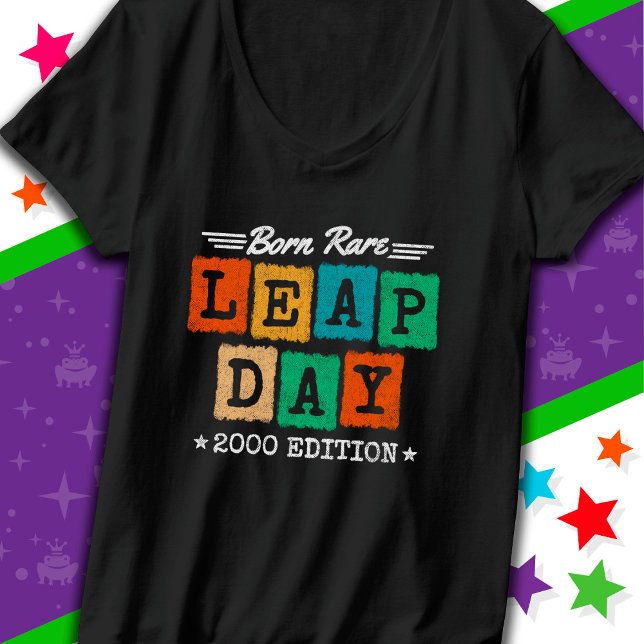 Leap Year 2000 Geboren Selten 2000 Leap Day Geburt T-Shirt (Von Creator hochgeladen)