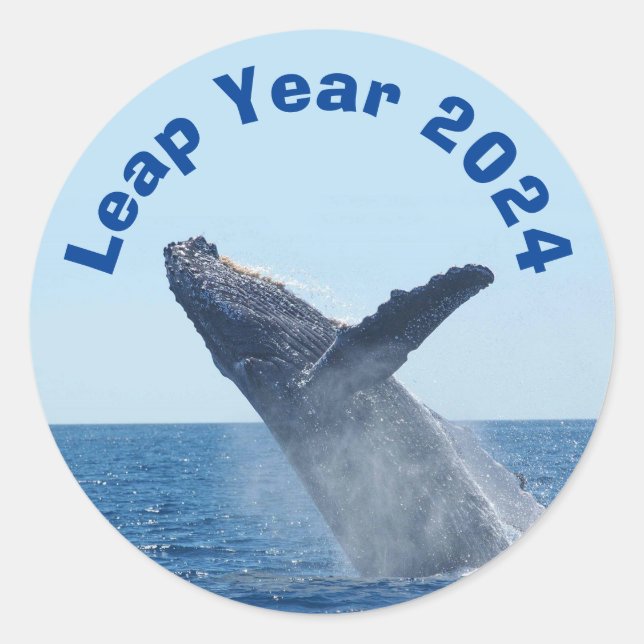 Leap Year 2024 Runder Aufkleber (Vorderseite)