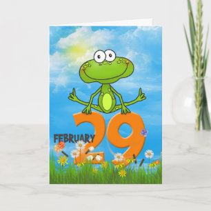 Leap Year Birthday Frosch Karte