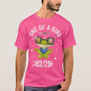 Leap year Birthday Funny One of A Art 0229 Frog T-Shirt