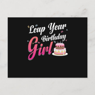 Leap Year Birthday Girl February 29 Birthday Gift Postkarte