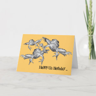 Leap Year Birthday: Leaping Frogs: Zeichnend Bleis Karte