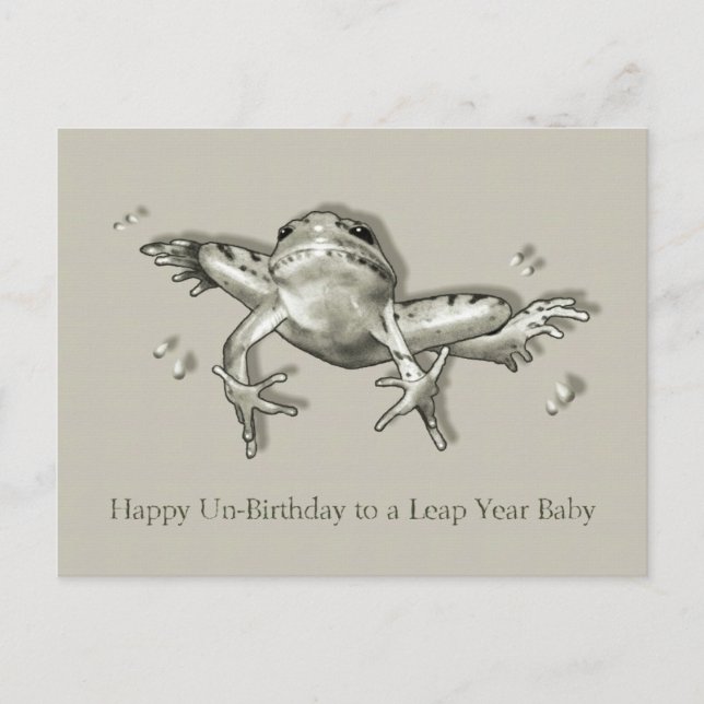 Leap Year Birthday, Leaping Frosch, Stift Art Postkarte (Vorderseite)