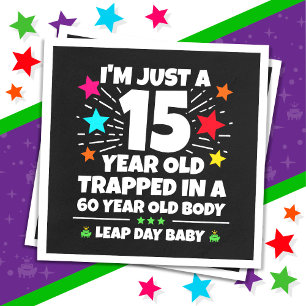 Leap Year Birthday Party 60. Geburtstag Leap Day Serviette