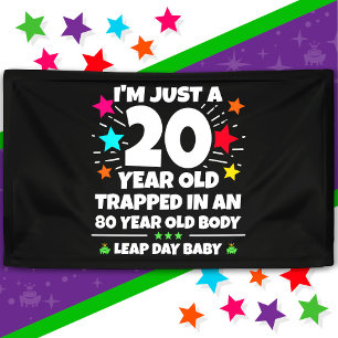 Leap Year Birthday Party 80. Geburtstag Leap Day Banner
