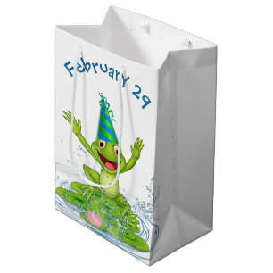 Leap Year Birthday Party Frosch Mittlere Geschenktüte