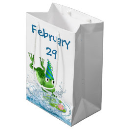 Leap Year Birthday Party Frosch Mittlere Geschenktüte