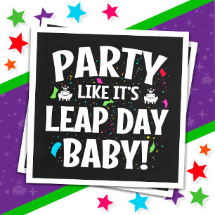 Leap Year Birthday Party Leap Day Baby 29. Februar Serviette