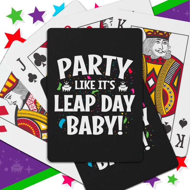 Leap Year Birthday Party Leap Day Baby 29. Februar Spielkarten (Von Creator hochgeladen)