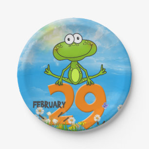 Leap Year Frosch zum Geburtstag Pappteller