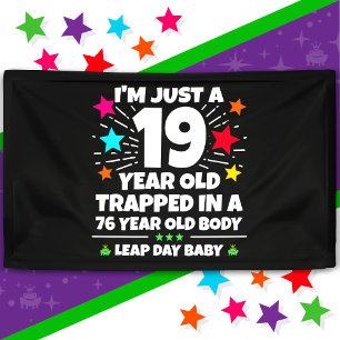 Leap Year Geburtstagsparty 76. Geburtstag Leap Day Banner