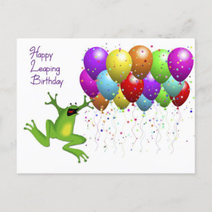 Leap Year Happy Birthday Card Postkarte