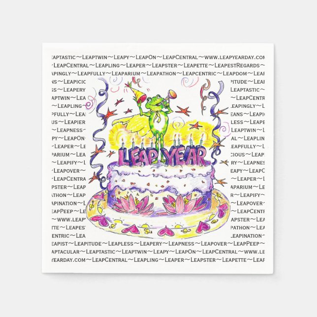 Leap Year Napkins Cake Serviette (Vorderseite)