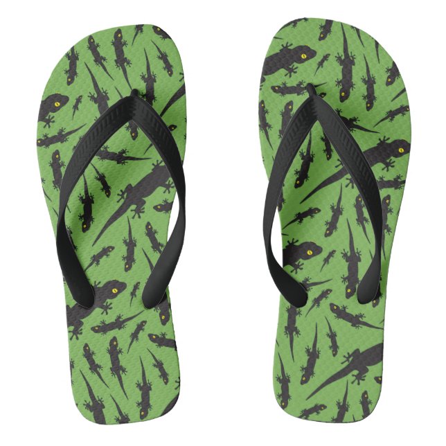 Leapard Reptile Bright Green Gecko Flip Flops (Fußbett)