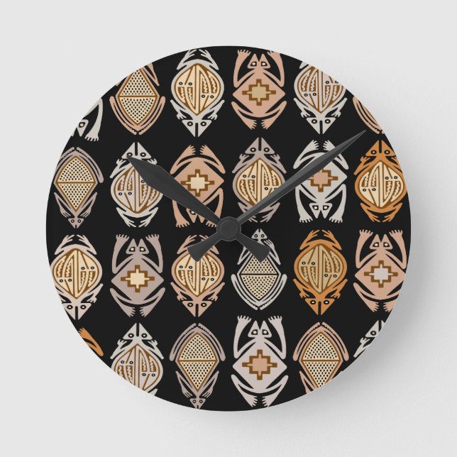 Leapin-Frösche Runde Wanduhr (Vorderseite)