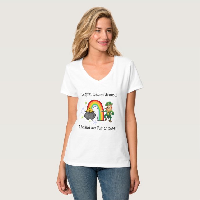 Leapin' Kobolde! Ich fand mich in Pot O'Gold! T-Shirt (Vorderseite Vollansicht)